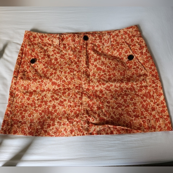 Wild Fable Floral Mini Skirt - Red and Cream Size 14 - Picture 1 of 6